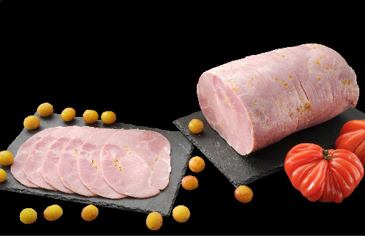Cooked ham without rind with mirabelle plum<br /><i> Produit saisonnier disponible de août à septembre</i>