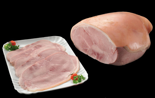 Cooked ham with shank