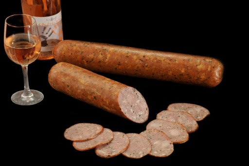 Cooked and smoked ham sausage with gris de Toul wine