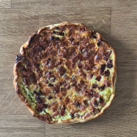 Les recettes Salaisons Bentz : Tarte aux poireaux et lardons fumés